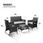 4Pc Rattan Garden Furniture Set  Outdoor Lounger Sofa, Chairs And Table Bistro Set For Lawn, Patio, Inside Conservatory  Easy To Store, Stackable, Ideal For Dining In The Sun (Black)