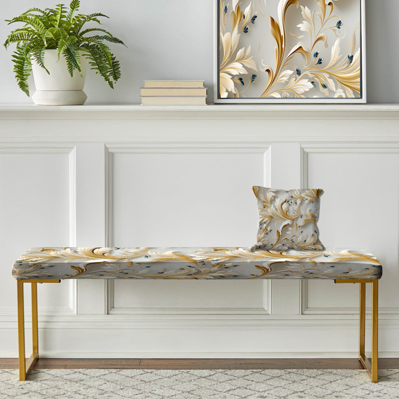 Banc rembourré or rétro Vintage Elegance