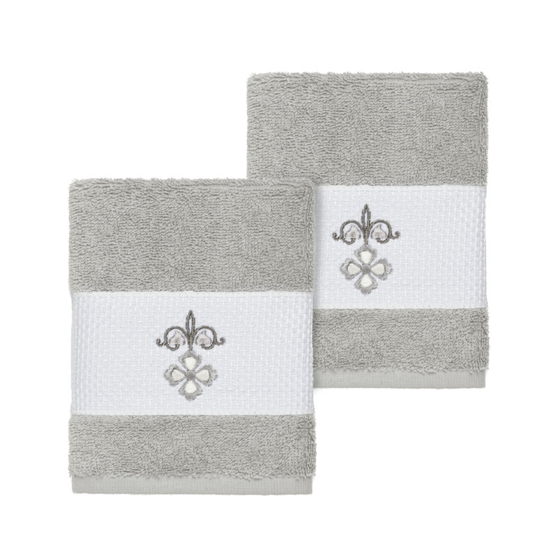 Essuie-mains en coton Quinn, Gris clair