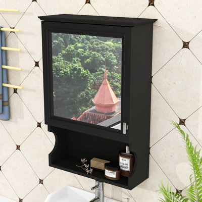 Armoire de rangement murale avec miroir