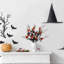 3 tiges d'Halloween artificielles avec citrouilles et feuilles d'érable noires
