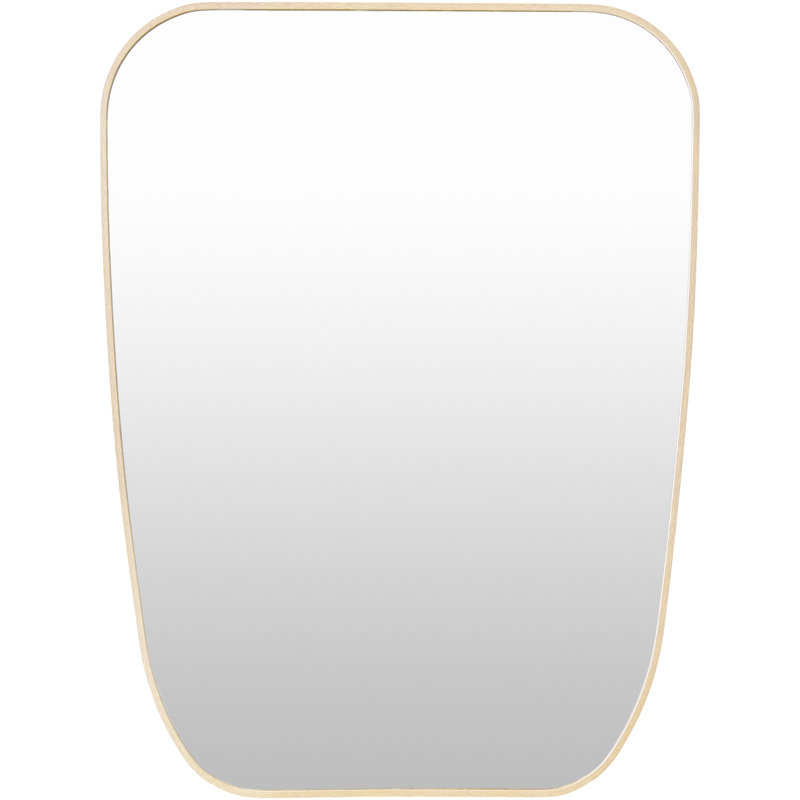 Sirona Metal Asymmetrical Wall Mirror, Bleached Oak