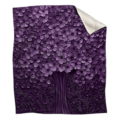 Purple Floral Tree Blankets