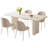 78.97" Modern Rectangle Cream White Dining Table Set with 4 Chairs for Kitchen, Bar, Living Room-1179052233-1200877693