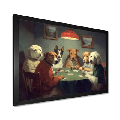 «Dogs Gamble Poker Game», reproduction d'art sur toile, animaux blancs