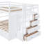 Lit superposé double au-dessus de double avec lit gigogne simple et escalier-121062744