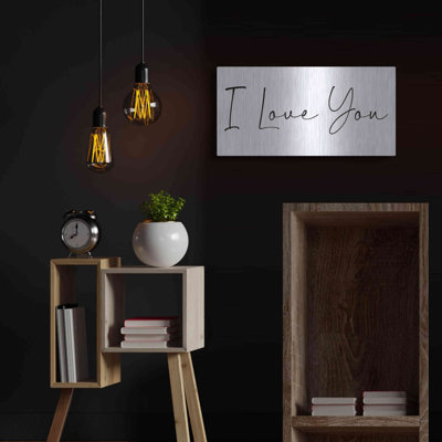 'I Love You', Metal Wall Art, 24"x12"