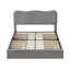 Lit plateforme capitonné courbé avec 4 tiroirs, gris, double-1174146052-1174146106