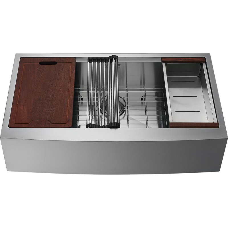 Single Bowl Stainless Steel Kitchen Sink, 838mm L x 559mm W