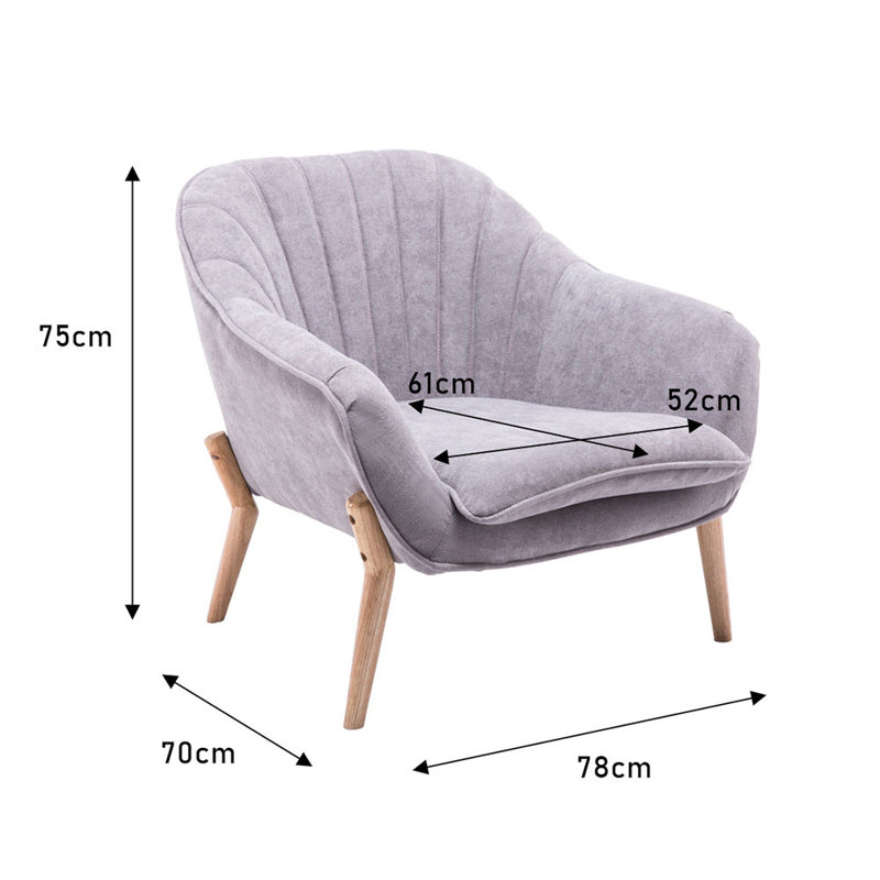 Arrey Upholstered Armchair, Grey