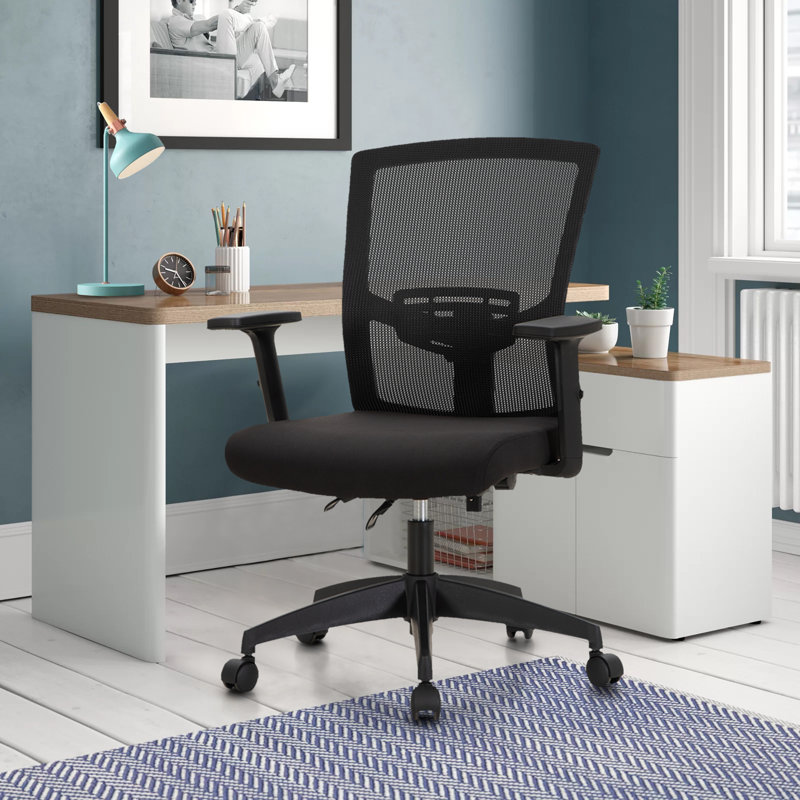 Merrik Swivel Ergonomic Mesh Office Chair with S-Shaped Lumbar Support