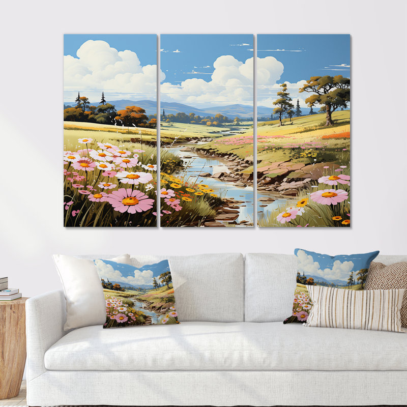Ensemble de salon Ephemeral Serenity Meadow I - Meadow Wall Art, Toile tendue, H 28 po x l 36 po x P 1 po
