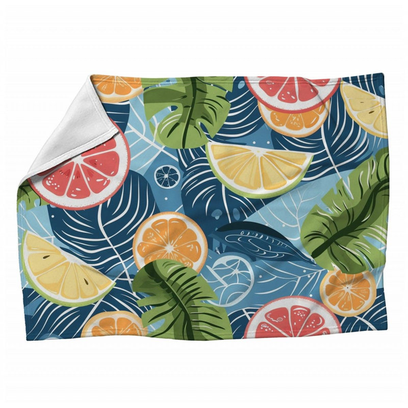 Jeté en molleton Tropical fruits - Couvertures douces et vibrantes - Jeté pour canapé, lit et chaises, 50 po x 60 po