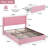Auxter Full Size Upholstered Bed Frame with 4 Storage Drawers and Storage Wingback Headboard, Velvet Full Platform Storage Bedframe, Mattress Foundation with Wooden Slats Support, No Box Spring Needed, Pink-402897218-402897216