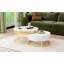 Table basse ronde moderne avec tiroirs en blanc