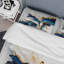 Abstrait géométrique en forme de marbre doré et bleu III - ensemble de housse de couette moderne - microfibre de polyester-1570952346