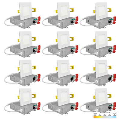 Panel Downlight 3'' Selectable Color Temperature Dimmable Air-Tight IC Rated LED Canless Recessed Lighting Kit