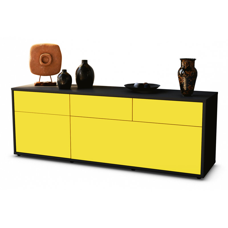 Yamada TV Stand, Yellow / Matte Anthracite