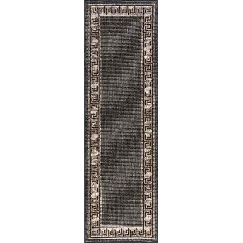 Abrahams Greek Key Indoor/Outdoor Area Rug, Runner 2'3" x 7'3"