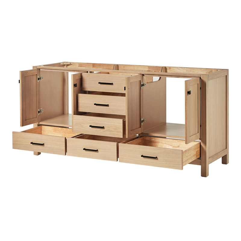 Base de meuble-lavabo double Panchuri 72 po seulement, Chêne