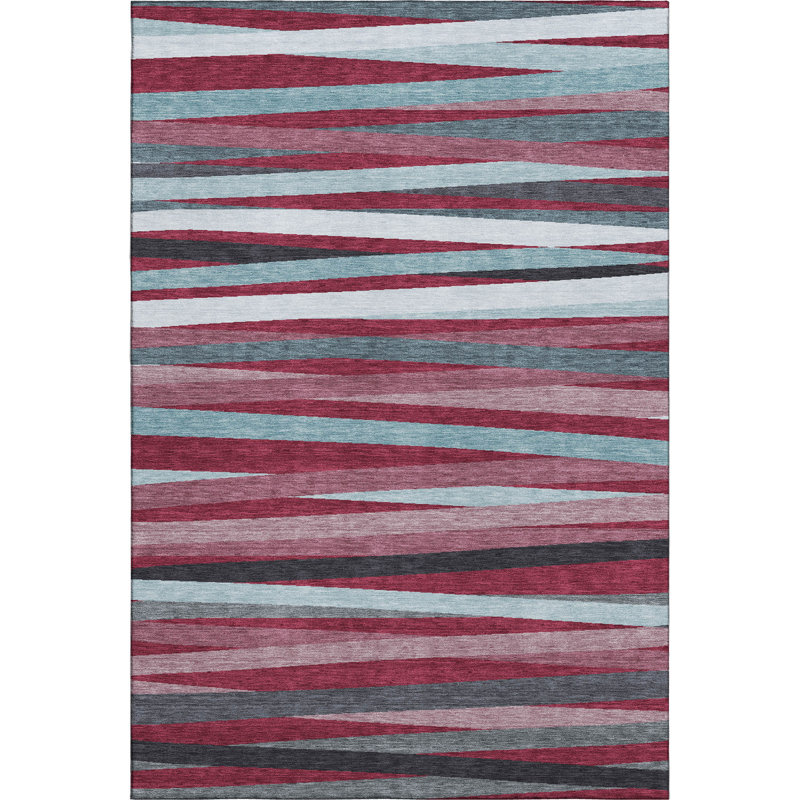 Premium Machine Washable Natoma AMF997 Stripes Rug, Rectangle 9' x 12'
