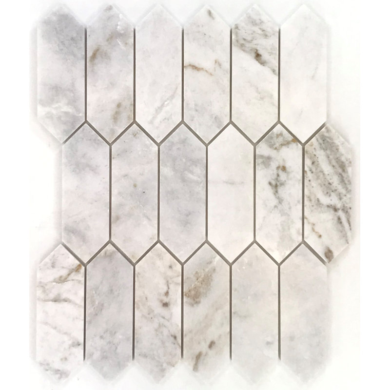 2" x 6" Marble Pinwheel Mosaic Wall & Floor Tile