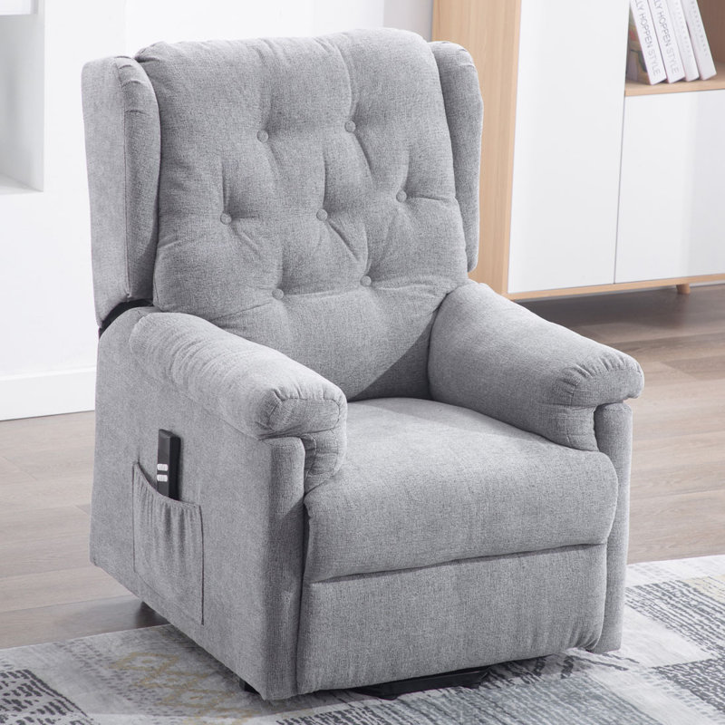 Warwickshire 79cm Wide Lift Assist Wing Chair Recliner, Grey