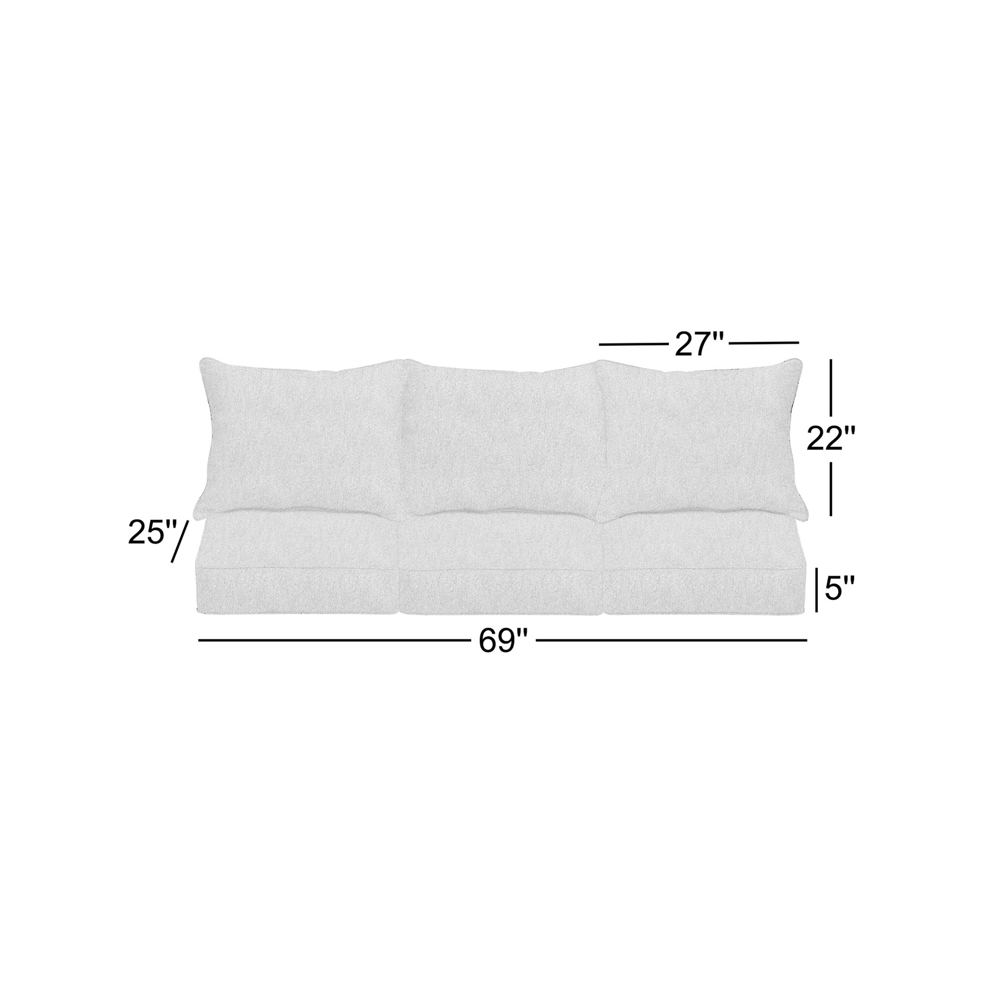 Sunbrella Bouclé Outdoor Sofa Cushion Set, Improve Indigo Sunbrella®