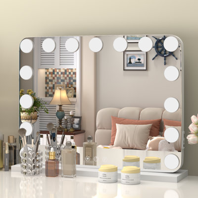 Hollywood Vanity Mirror With Lights, Tabletop Or Wall Mounted Mirror With 3 Color Modes, Smart Touch Control