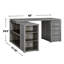 Tona Grey Driftwood 3-Drawer L-shape Desk-122499100-122499104
