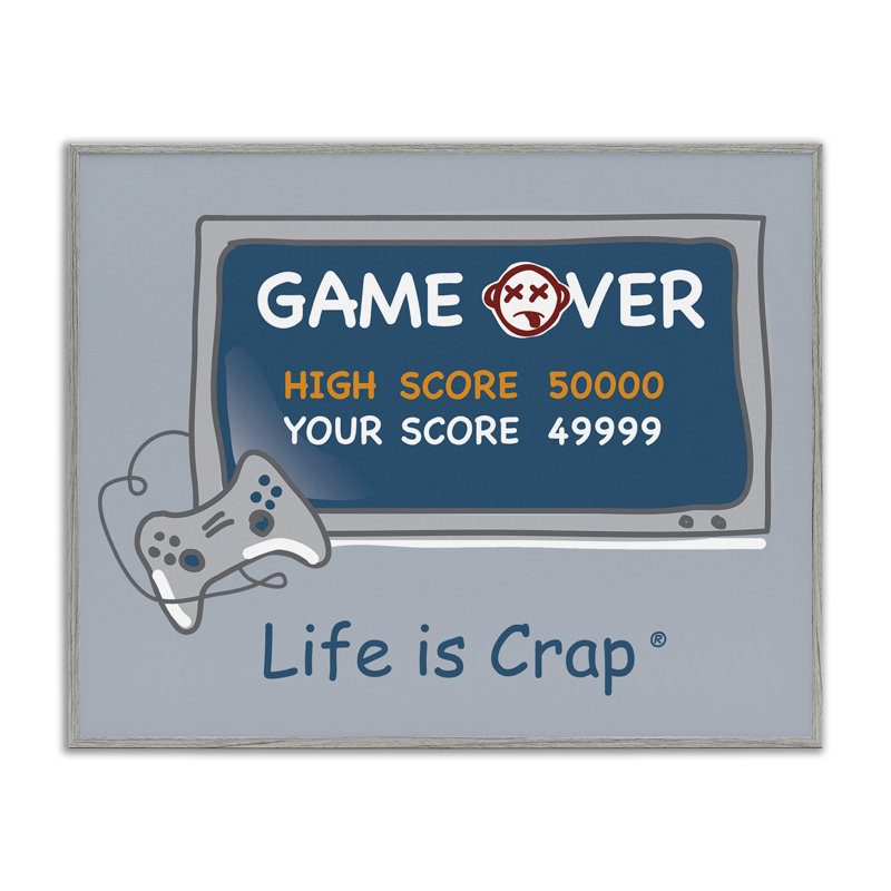 «Close Score Game Over Giclee» par LIC, H 11 po x l 14 po, Encadré gris