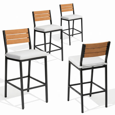 Pershing Metal Outdoor 26.8'' Counter Stool with Cushion