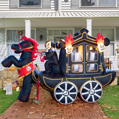 10 pieds de long Halloween gonflable à DEL avec citrouille, décorations d'Halloween géantes pour l'extérieur