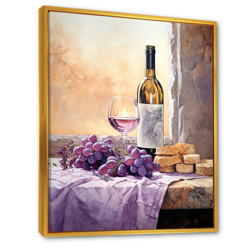 Winerys Whisper, reproduction d'art sur toile, Cadre flottant doré, H 20 po x l 12 po x P 1 po