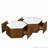 Hexagonal Retro Wood Coffee Table with 2 Hidden Drawers-1585199477-1585199478