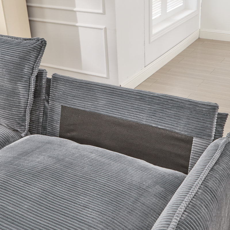 Canapé en velours Corduroy Comfy Cloud, Grey