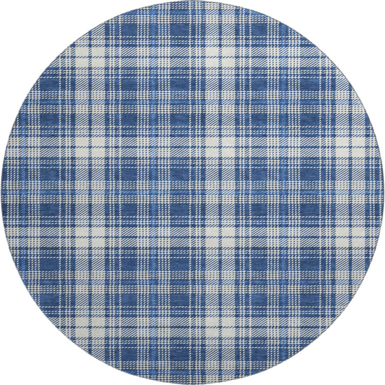 Premium Machine Washable Lyndhurst AMF993 Plaid Rug