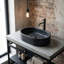 Luxury Natural Marble Vessel Sink, 23.6" Oval Stone Basin, Solid One-Piece Carved, Above-Counter Vanity, Bowl for Master Bathroom (60cm x 40cm)