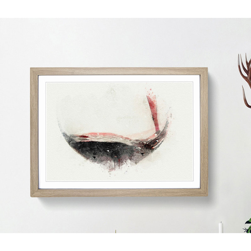 Pouring of the Red Wine in Abstract - Framed Print, Oak, 40cm H x 60cm W x 2cm D
