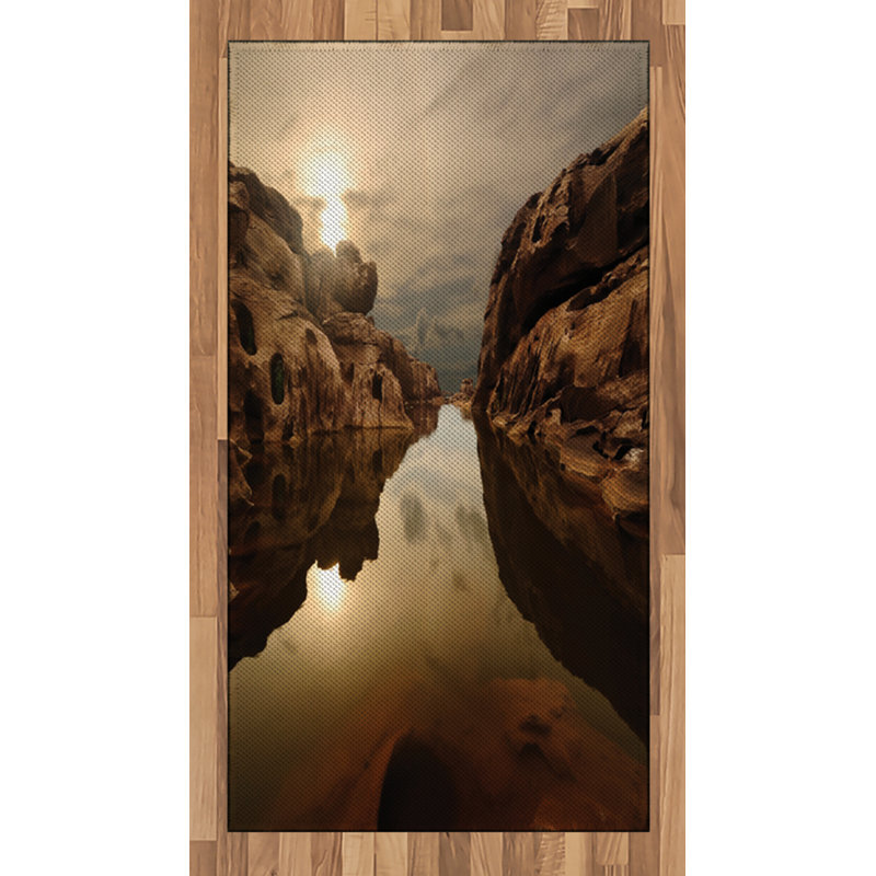 Tapis décoratif en fibres de polyester à haute densité Sunrise Nature, Rectangle 2 pi 7 po x 5 pi