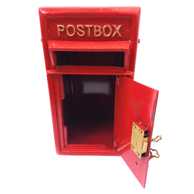 Lobato Metal Wall Mounted Post Box, Red