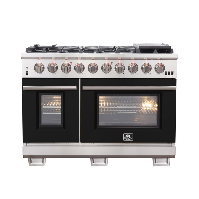 Capriasca 48" 6.58 cu. ft. Freestanding Gas Convection Oven, Black