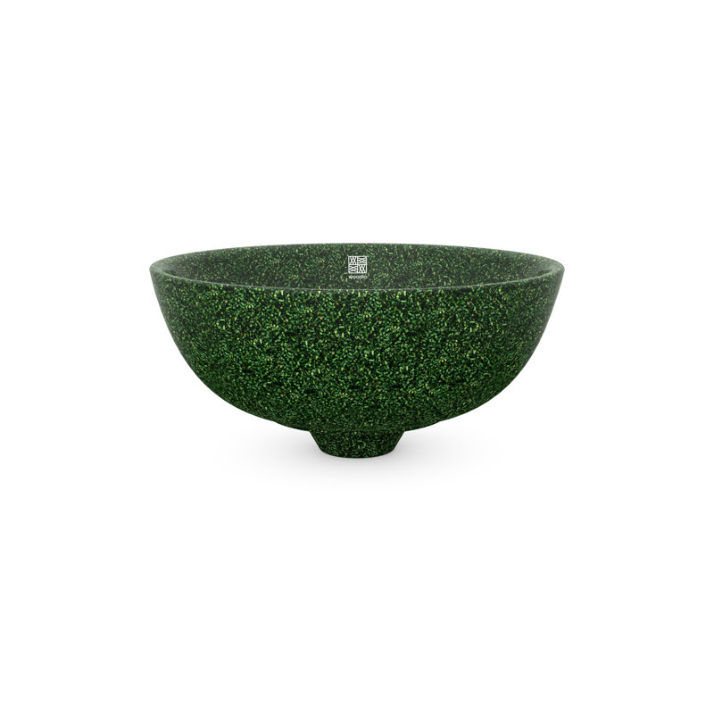 Woodio Soft40 15.75'' Wood Circular Bathroom Sink, Moss