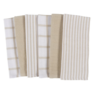 Ensemble de 6 serviettes de cuisine Kaf Home Premium 100% coton, 18 po x 28 po