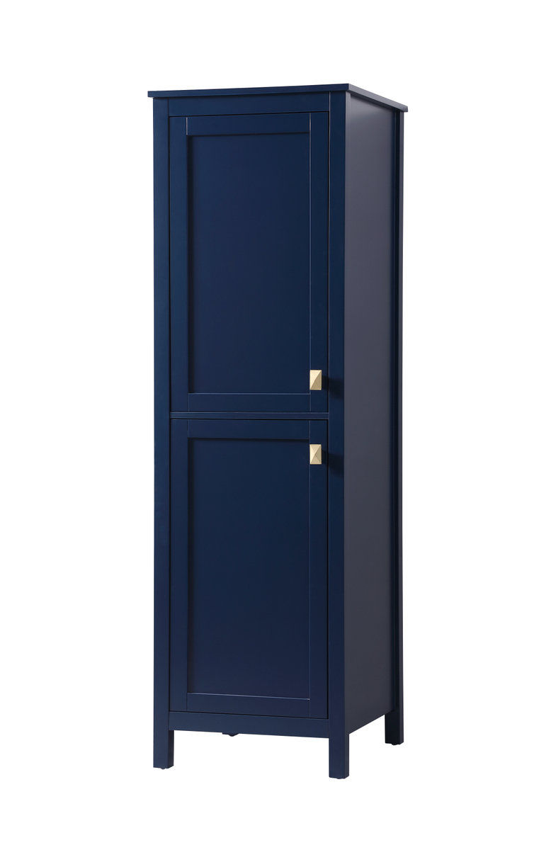 Destinymarie Linen Cabinet, 65"H x 20"W x 22"D, Blue/Gold