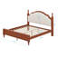 Base de lit plateforme en bois, lit Mid Century avec tête de lit tapissier courbée et support à lattes en bois-130623881-130623880