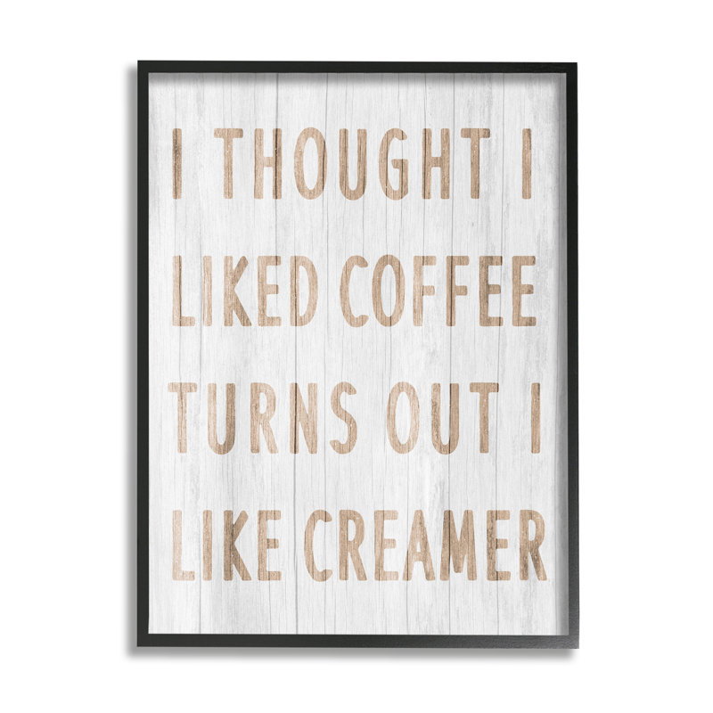«Funny Kitchen Coffee», encadré sur bois par Lil 'Rue, impression, Giclée encadrée noir minuit, H 14 po x l 11 po x P 1,5 po