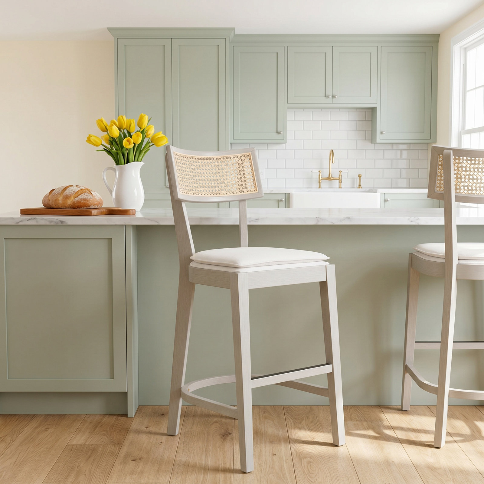 Tarrington Bar and Counter Stool, Counter Stool (26.6" Seat Height), Natural/Gray