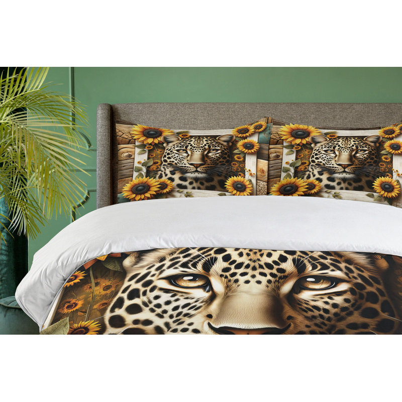 Leopard Duvet Cover, King Duvet Cover + 2 Standard Shams