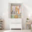 Armoire-penderie de 71 po de hauteur avec tiroirs et tringle en métal, solution de rangement polyvalente